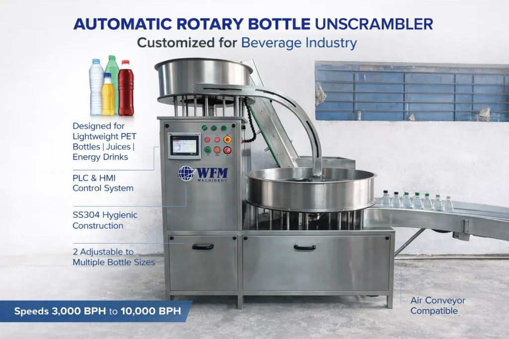 Automatic Bottle Unscrambler for the Beverage Industry